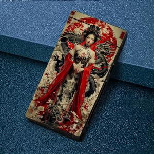 TEMU 1개 중국 고전 여성과 용 패턴 방풍 아크 라이터, 금속 케이스, 배터리 디스플레이, Type-C 충전, 듀얼 아크, 선물 상자 포장, 전원 차단 보호, 야외 생존 장비, 고고도 호환, 발렌타인데이 선물, 새해 선물, 결혼식 선물, 남자친구 선물, 남편 선물