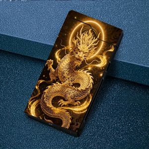 TEMU 1개 금색 길상용 디자인 방풍 아크 라이터, Type-C 충전식, 금속 케이스, 배터리 표시기, 듀얼 아크, 선물용 박스 포장, 자동 종료, 야외 생존 장비, 고산대용 - 발렌타인데이 선물, 새해 선물, 졸업 선물, 남자친구 선물, 아빠 선물, 여행용 액세서리,캠핑 필수품,스타일리시 파이어 스타터,충전식 디자인,휴대용 화재 시작기