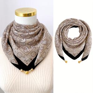 TEMU 패션적인 페일리 패턴 스카프 (자석 잠금 장치 포함), 안전하게 유지되도록 디자인됨. 다양한 스타일과 색상으로 제공, 가볍고 통기성이 좋으며, 해변 파티에 적합하며 휴일 외출에 필수품입니다. 가을철의 따뜻함에도 적합합니다.