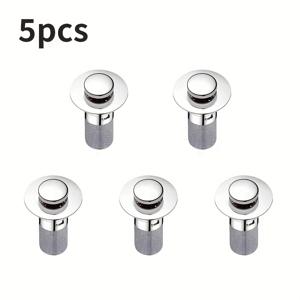 TEMU 304 스테인리스 스틸 메쉬 필터가 있는 5개 팩 스테인리스 스틸 팝업 싱크대 배수구 스토퍼 - 헤비듀티 머리카락 및 냄새 차단 디자인, 쉬운 설치, 욕실 및 주방 싱크대 배수구 커버, 싱크대 배수구 커버, 욕조 배수구 커버