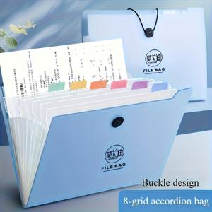 TEMU 8포켓 헤비듀티 플라스틱 확장 파일 폴더 - 확장형 아코디언 - 파스텔 컬러 (핑크, 블루, 그린, 옐로우, 화이트, 브라운, 베이지, 그레이) - 홈, 오피스, 학교, 비즈니스용 라벨 정리함