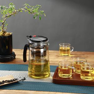 TEMU 고강도 보로실리케이트 투명 티팟 세트 (1개 + 4개), 필터 포함, 가정 및 여행용 차 세트, 커피, 꽃차, 잎차, 공차 추천