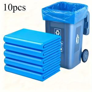 TEMU 10개입 70*90cm 일회용 파란색 쓰레기 봉투, 녹색 및, 상업용 쓰레기 봉투, 두꺼운 플라스틱 쓰레기 봉투, 산업용 쓰레기 봉투, 정원 낙엽 봉투, 강력한 쓰레기 봉투, 가정 및 정원 상업용 용품, 청소 용품