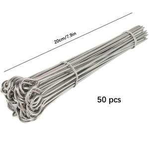 TEMU 50개 스테인리스 스틸 바베큐 꼬치, 케밥, 칵테일 스티커, 재사용 가능한 마르티니 글라스 스티커용