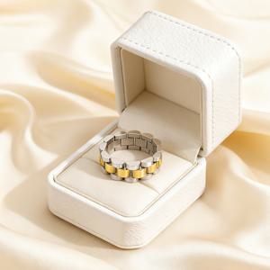 TEMU 우아하고 고급스러운 스테인리스 스틸 스트랩과 링, 발렌타인데이 선물로 추천하는 남녀공용 , 파티와 데일리 코디