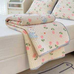 TEMU 여름용 쿨 침대 패드 매트 쿨매트 5mm 천연 라텍스 여름 냉감 침대패드 베개커버 세트 베개커버 매트리스 패드+베개커버세트 시원한 패드 통기성 침대 매트리스 미끄럼 방지 냉방 침구