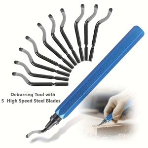 TEMU 5날 고속도강 회전 버리 제거기 - 금속, PVC, 레진, 플라스틱 및 3D 프린팅 모서리용 튼튼한 레드 리머 - 그립 및 드릴 호환으로 배관 부드럽기에 이상적