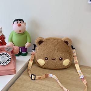 TEMU 귀여운 카툰 베어 숄더백, 신상 스타일, 부드럽고 사랑스러운 일본식 크로스백, 동전과 휴대폰 수납 가능