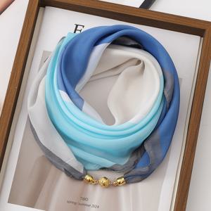 TEMU 우아한 얇은 투명 스카프, 패셔너블 자석식, 100% 폴리에스터 섬유, 손세탁 또는 전문 드라이클리닝, 쉬폰 느낌, 주말 캐주얼, 따뜻한 장식, 방풍, 깃털 없음, 프린팅 공정, 여성용 봄 여름 사용