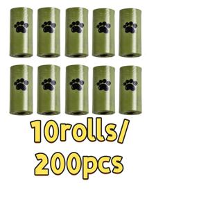 TEMU 펫 배변봉투 10롤/200개, 휴대용 펫배변봉투 리필롤, 튼튼하고 누수 방지 펫배변봉투, 반려동물 청소용품, 강아지 똥봉투, 펫배변봉투