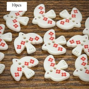 TEMU 10개 세트 카툰 꽃 제비 모양 버튼 DIY 공예 액세서리 - 셔츠, 브로치, 스웨터, 코트용 레진 버튼