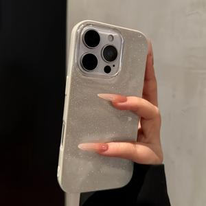 TEMU 폰 케이스: 럭셔리 반짝이 글리터 솔리드 컬러 아이폰 17 프로 맥스 16 15 14 13 12 프로 맥스 플러스 11 13 15 17 호환 스타일리시 충격 방지 케이스 쉘 펀다스 데이 선물