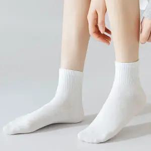 여성용 뉴 카바 단목 얇은 골지 데일리 학생 일상 양말 10켤레