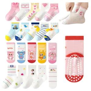 투해피 아동 미끄럼방지양말 기획묶음 / 미끄럼방지 메쉬양말 5켤레세트/ 핵용량 머리끈세트