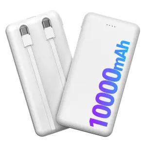 스마티 대용량 C타입 듀얼 케이블 일체형 보조배터리 10000mAh