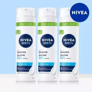 [단하루 초.특.가][1.+1.+1] 국내판매량 1위! 니베아 맨 센서티브 쉐이빙 젤 200ml 3개