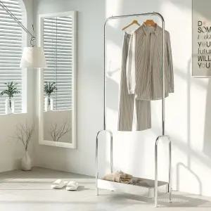 KM-R6701SS 스탠드 미드센츄리 수납 스테인리스트롤리 행거 1단 600 다용도 스탠드 옷걸이 미니 옷장 선반