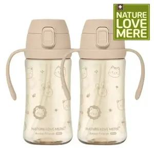 1개+1개 네이쳐러브메레 애니멀프렌즈 PPSU 원터치 빨대컵 300ml + 300ml