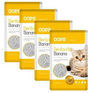 웁스 벤토나이트 모래 4L 바나나향 x 4개 고양이 화장실