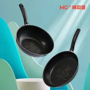HC해피콜 드래곤 다이아몬드 후라이팬 청룡에디션 IH 2종세트 (28팬+28웍)