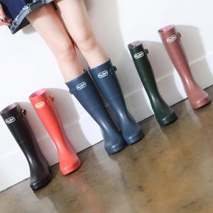 여성 버클 미들 롱 레인 부츠/패션 장화/장마 여자 장화