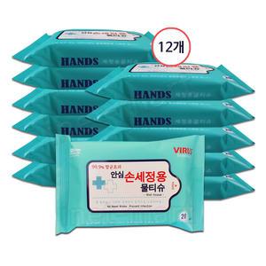안심 손세정용 물티슈 20매 x 12개