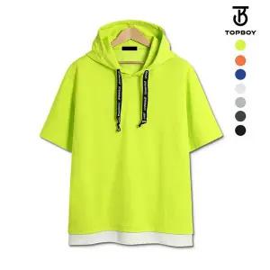 [탑보이] [당일출고] 오버핏 레이어드 후드 반팔티 (LW007)