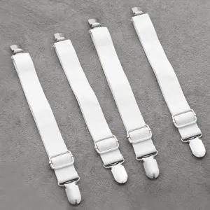 침대시트 고정클립 4개 고정밴드 이불클립 집게 화이트