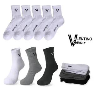 발렌티노크리스티 남자 면100 바닥이중 쿠션 여름 시원한 발등망사 스포츠 헬스 테니스 무지 중목-5족