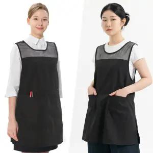 데님 망사 자크 원피스 앞치마 / 식당 주방 홀 유니폼