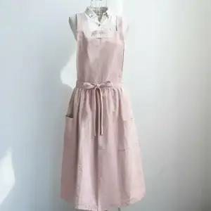 예쁜 프릴 린넨 원피스 앞치마 롱 에이프런 어린이집 바리스타 공방 플로리스트 신혼