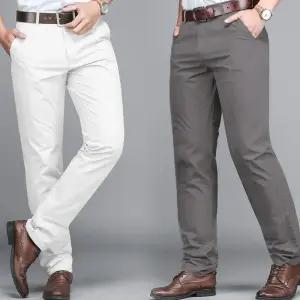 AM코튼멜로 스판 면바지 일자 슬림 슬랙스팬츠