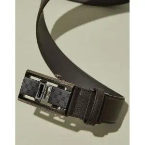 [롯데백화점]닥스 액세서리 [선물포장][자동벨트] 다크브라운 버클장식 소가죽 자동벨트 DBBE2F763W3