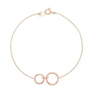 [모아르] 14K 팔찌 체인 금팔찌 투 라운드 큐빅