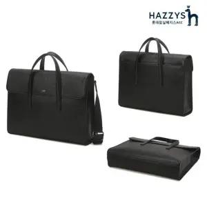 [롯데백화점]헤지스ACC [선물포장] HJBA3E411.BK_블랙 로고배색 가죽 서류가방