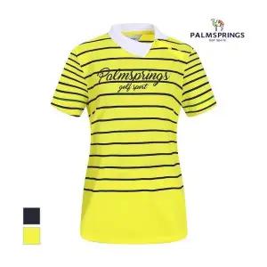 [팜스프링스] 여성 스트라이프 카라 반팔티셔츠_STSL222281