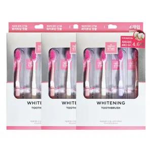 엘지 히말라야 핑크솔트 화이트닝 칫솔 고탄력 미세모 4개입 X 3개