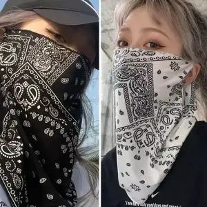 (1+1)SM01 햇빛차단 마스크 남녀 페이즐리 스포츠마스크- 쿨냉감 마스크 골프마스크 안면마스크