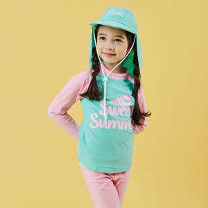 아이스샌드 키즈 유아 여아동  래쉬가드 플랩캡 수영복세트 BR-88088