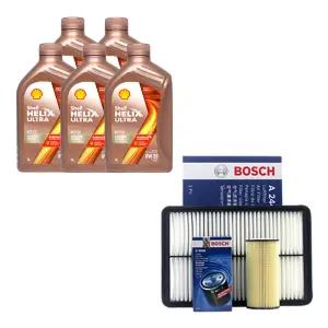 K8 하이브리드 엔진오일 쉘 울트라 0W20 5리터 보쉬 오일필터 에어필터