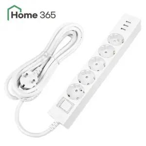 홈365 국산 USB 멀티탭 과부하차단 5구 3m / 고속충전 3포트