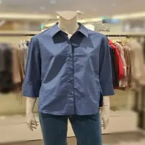 [트리아나] 소고 칠부소매 셔츠형블라우스TJ2BA05