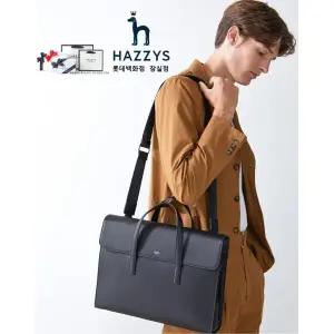 [롯데백화점]헤지스ACC [선물포장][인기신상] HJBA4F411BK_남성 블랙 로고배색 가죽 서류가방