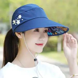 비즈 플라워 돌돌이 썬캡 모자 자외선 차단 여름모자 여성용 벙거지모자 여름패션 유메마트