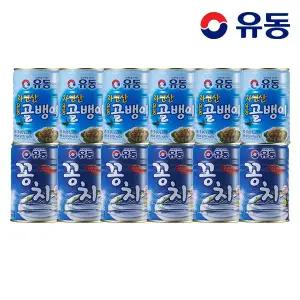 [유동] 자연산골뱅이 400g x6개 +꽁치 400g  x6개