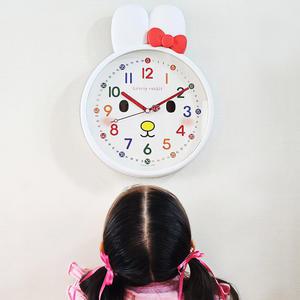 리본 토끼 교육용 무소음 아이방 인테리어 시계공부 학습용 홈꾸 탁상 벽 시계