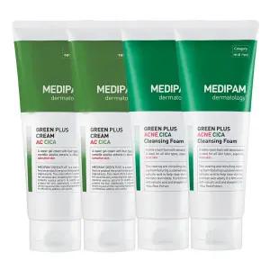 메디팜 시카 수분진정 크림 220ml 2개+클렌징폼 220ml 2개 /주름개선+미백 기능성화장품