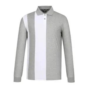 골프 KQF 211D1TO201_MG 남성 컬러 배색 니트 카라 긴팔 티셔츠