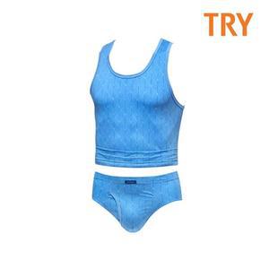 트라이 국내산 실켓 남성맥시퍼블릭 삼각런닝팬티세트