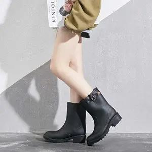 여자 미들 여름 장마 레인 부츠 일 장화 스타일 코디-WC284B7